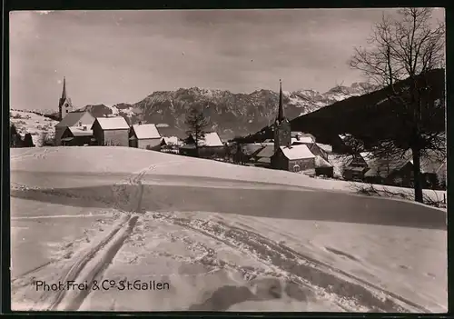 Fotografie Frei & Co. St. Gallen, Ansicht Wildhaus, Dorf im Winter