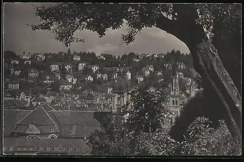 Fotografie Frei & Co. St. Gallen, Ansicht St. Gallen, Stadtansicht mit Kirche