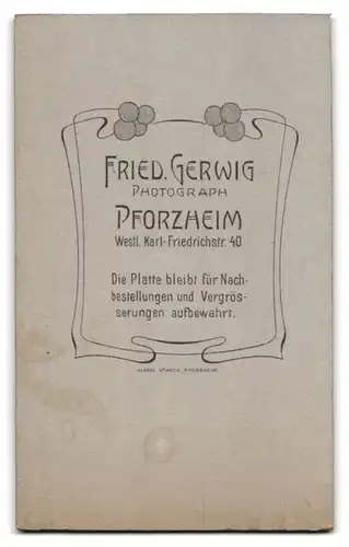 Fotografie Friedr. Gerwig, Pforzheim, Westl. Karl-Friedrichstrasse 40, Jüngling mit Gesangsbuch im Anzug