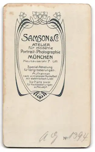 Fotografie Samson & Co., München, Neuhauserstr. 7, Hübsche Dame mit melancholischem Blick