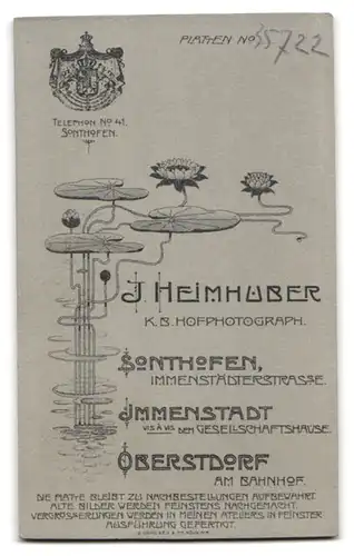 Fotografie J. Heimhuber, Sonthofen, Knabe im Sonntagsanzug