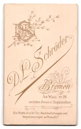 Fotografie D. L. Schröder, Bremen, Am Walll 28, Elegant gekleideter Herr mit Zwirbelbart