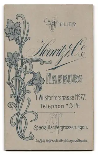 Fotografie Horwitz & Co., Harburg, Wilstorferstrasse 77, Elegante Dame im festlichen Kleid