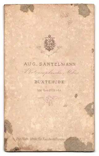 Fotografie Aug. Santelmann, Buxtehude, Am Geestthore, Junger Mann im Dreiteiler mit Uhrenkette