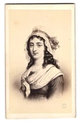 Fotografie Charlet & Jacotin, Paris, Charlotte Corday, Mörderin von Jean Paul Marat während französicher Revolution