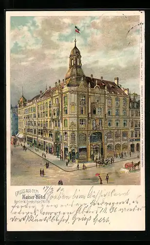 Lithographie Berlin, Kaiser-Hotel, Friedrichstrasse 176 /178