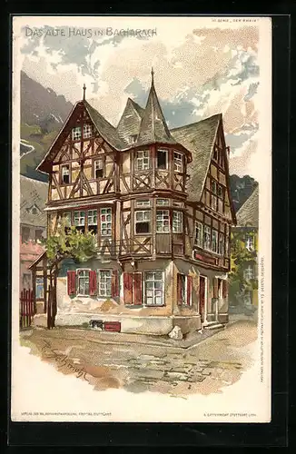 Künstler-AK P. Schmohl: Bacharach, Altes Haus