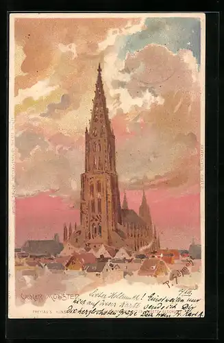 Künstler-AK P. Schmohl: Ulm, Ulmer Münster