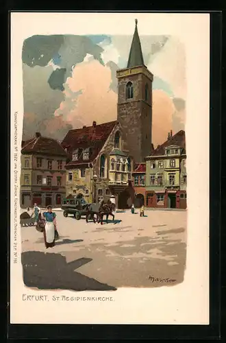 Künstler-AK Alexander Marcks: Erfurt, St. Aegidienkirche