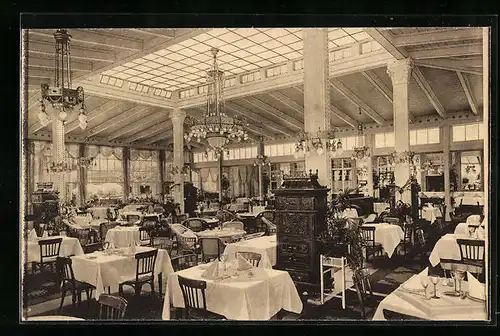 AK Berlin-Grunewald, Hauptrestaurant der Rennbahn, Pferdesport