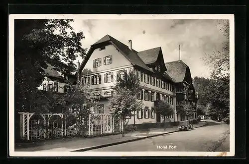 AK Schönmünzach, Blick auf das Hotel Post