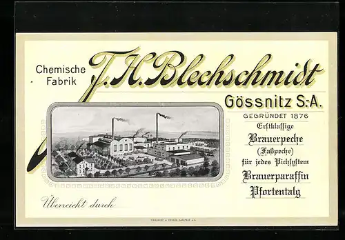 AK Gössnitz i. S.-A., Chemische Fabrik Blechschmidt