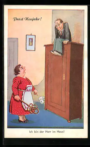 AK Mann bekommt Ärger von Frau, frauenfeindlicher Humor