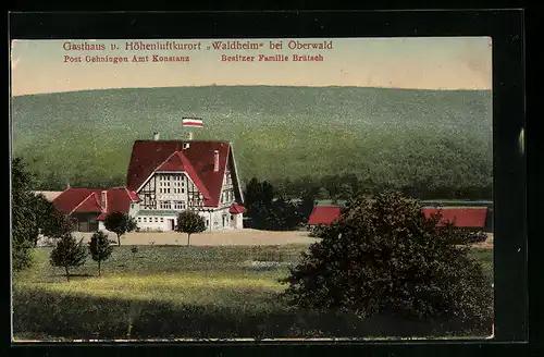 AK Oberwald, Blick auf Gasthaus Waldheim