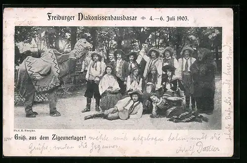 AK Freiburg, Freiburger Diakonissenhausbasar 1903, Zigeunerlager