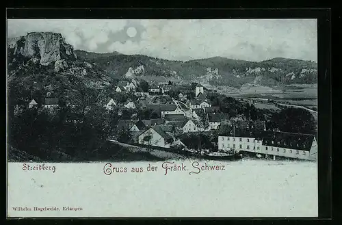 Mondschein-AK Streitberg /Fränk. Schweiz, Panorama