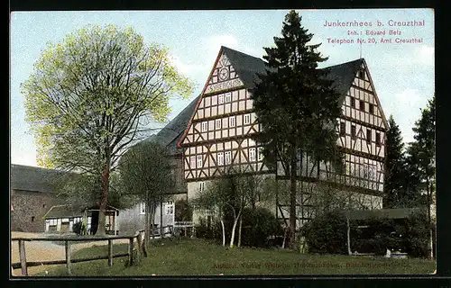 AK Junkernhees b. Creuzthal, Gasthaus Junkernhees, Inh. Eduard Belz