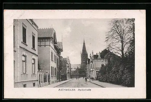 AK Eschweiler, Parkstrasse mit Passanten