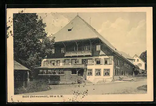 AK Saig /Schwarzwald, Blick auf das Gasthaus Zum Ochsen
