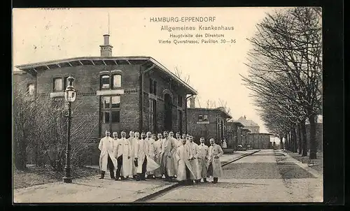AK Hamburg-Eppendorf, Allgemeines Krankenhaus, Hauptvisite des Direktors, Vierte Querstrasse, Pavillon 30-36