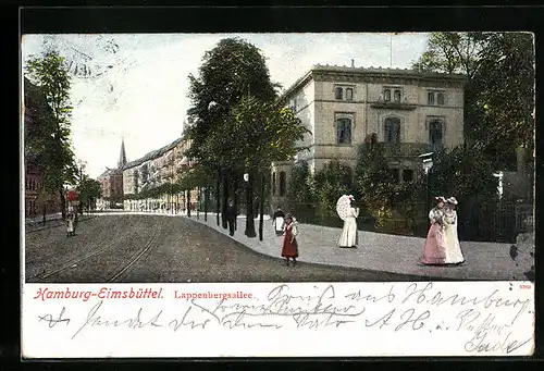 AK Hamburg-Eimsbüttel, Lappenbergsallee mit Frauen