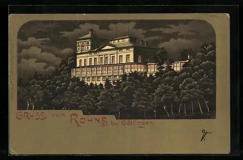 Lithographie Göttingen, Blick auf Rohns