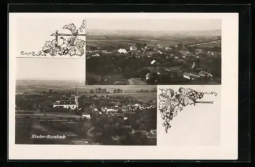 AK Nieder-Russbach, Totalansichten aus der Vogelschau
