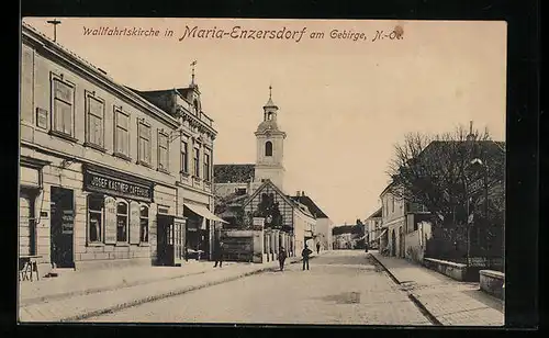 AK Maria-Enzersdorf, Wallfahrtskirche, Josef Kastner Cafehaus