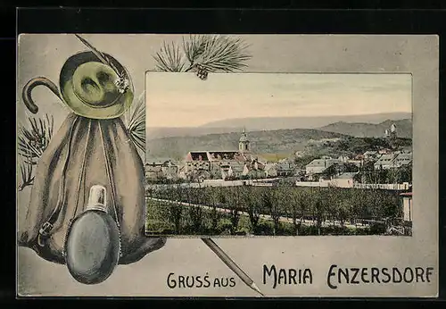 AK Maria-Enzersdorf, Ortsansicht mit Kirche