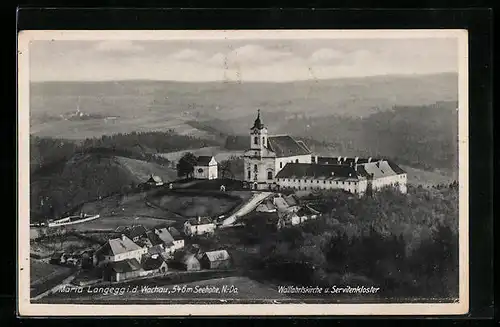 AK Maria Langegg i. d. Wachau, Wallfahrtskirche und Servitenkloster