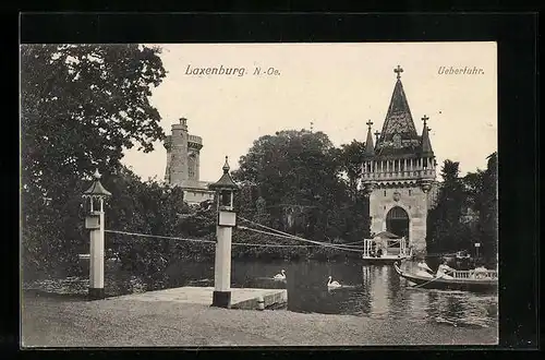 AK Laxenburg /N.-Oe., Überfuhr mit Gondel