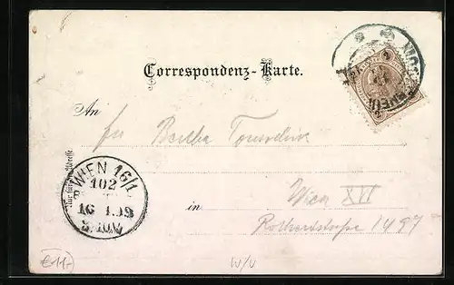 Lithographie Klosterneuburg, Teilansicht und Fassrutschen