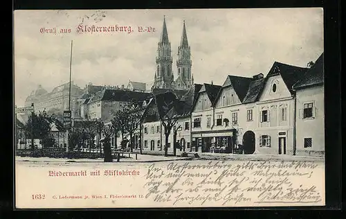 AK Klosterneuburg, Niedermarkt mit Stiftskirche