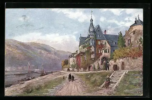 Künstler-AK Traben-Trarbach /Mosel, Hotel Clauss Feist