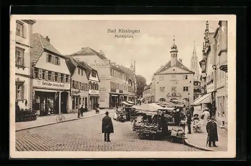 AK Bad Kissingen, Marktplatz mit Verkaufsständen