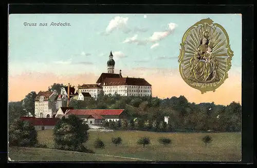 AK Andechs, Das Schloss mit Umgebung