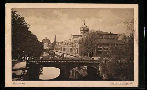 AK Chemnitz, Flusspartie mit Städt. Markthalle