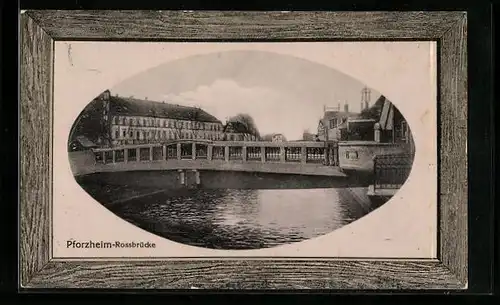 AK Pforzheim, Flusspartie mit Rossbrücke