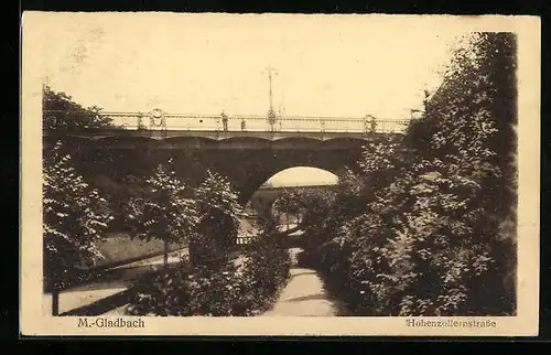 AK M.-Gladbach, Hohenzollernstrasse mit Brücke
