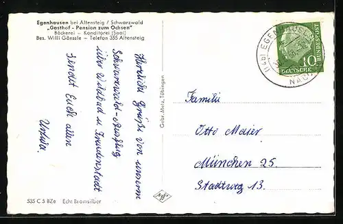 AK Egenhausen bei Altenstein, Gasthof und Pension Zum Ochsen