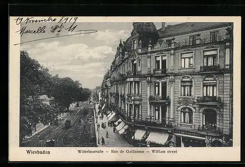 AK Wiesbaden, Blick in die Wilhelmstrasse