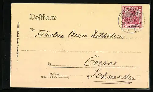 AK Wiesbaden, Wilhelmstrasse mit Nassauerhof