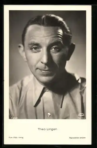 AK Schauspieler Theo Lingen im Hemd posierend