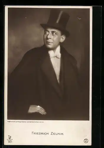 AK Schauspieler Friedrich Zelnik mit Hut und Mantel