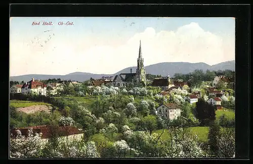 AK Bad Hall, Ortsansicht aus der Ferne