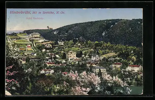 AK Hinterbrühl, Ortsansicht mit Hotel Radetzky