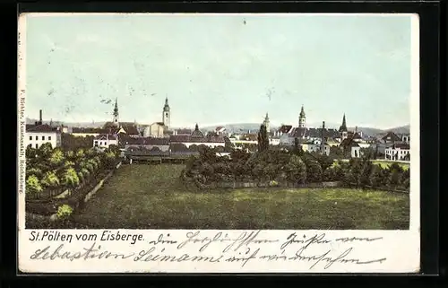AK St. Pölten, Ortsansicht vom Eisberge