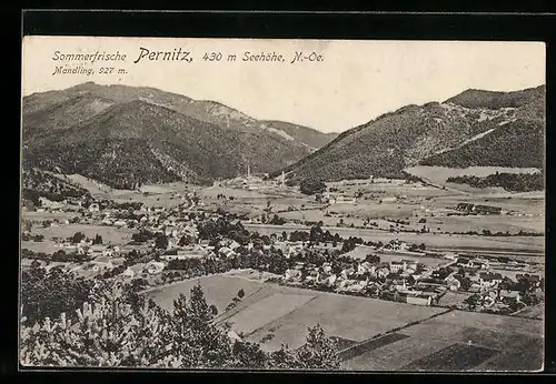 AK Pernitz, Ortsansicht aus der Vogelschau