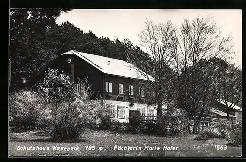 AK Schutzhaus Waxeneck, Ansicht der Berghütte