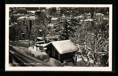 AK Badgastein, Ortsansicht im Winter